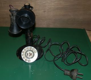 Antique Candlestick Phone Lamp photo