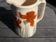 Large Milk Pitcher With Brilliant Dark Orange Iris - Early Roseville Pitchers photo 2