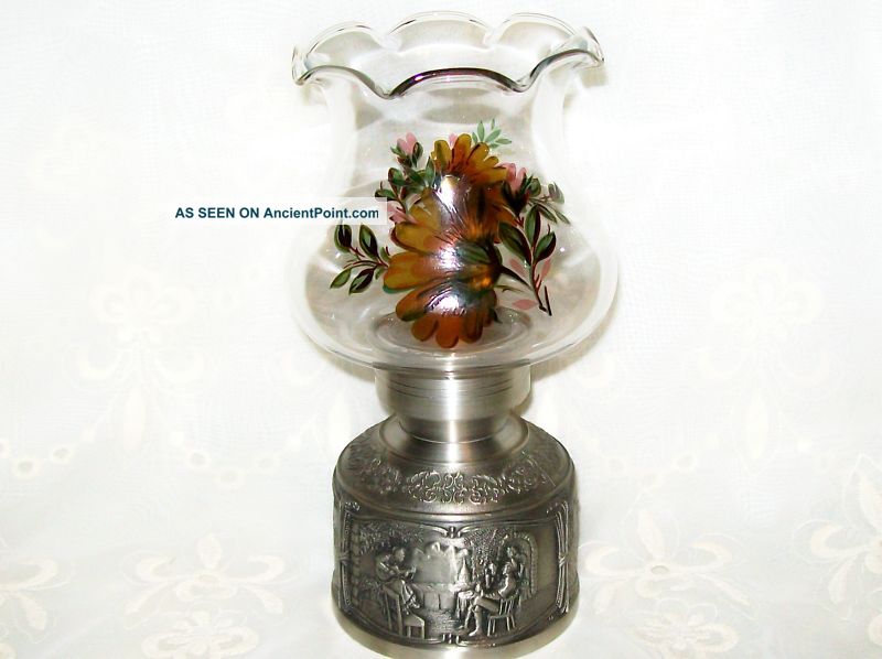 Pewter And Glass Globe Candle Stick.  Sks - Zinn. Metalware photo