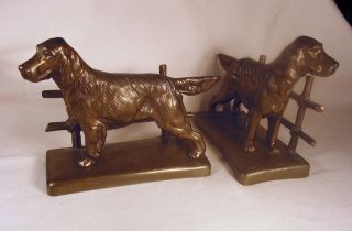 1920 ' S Frankart Irish English Gordon Setter Golden Retreiver Dogs Bookends photo