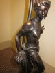 Art Nouveau Bronze And Etched Glass Lamp Lamps photo 3