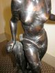 Art Nouveau Bronze And Etched Glass Lamp Lamps photo 4