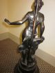 Art Nouveau Bronze And Etched Glass Lamp Lamps photo 6