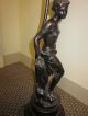 Art Nouveau Bronze And Etched Glass Lamp Lamps photo 7