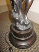 Art Nouveau Bronze And Etched Glass Lamp Lamps photo 8