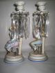 Antique Old Paris Porcelain Pr Figural Candelabra 1850s Lamps photo 7