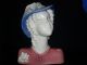 Large Antique Porcelain Art Deco Lady Flapper Bust Figurine Half Doll Rel Figurines photo 10