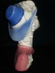Large Antique Porcelain Art Deco Lady Flapper Bust Figurine Half Doll Rel Figurines photo 3