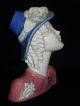 Large Antique Porcelain Art Deco Lady Flapper Bust Figurine Half Doll Rel Figurines photo 4
