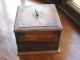 Antique Wooden Box Circa 1890 Hand Crafted Detailed Metal Decoration Boxes photo 4
