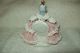Vtg.  Dresden Figurine,  Germany,  Ballerina,  1960 ' S Pink Lace & Roses Gold 2 Pc Figurines photo 4