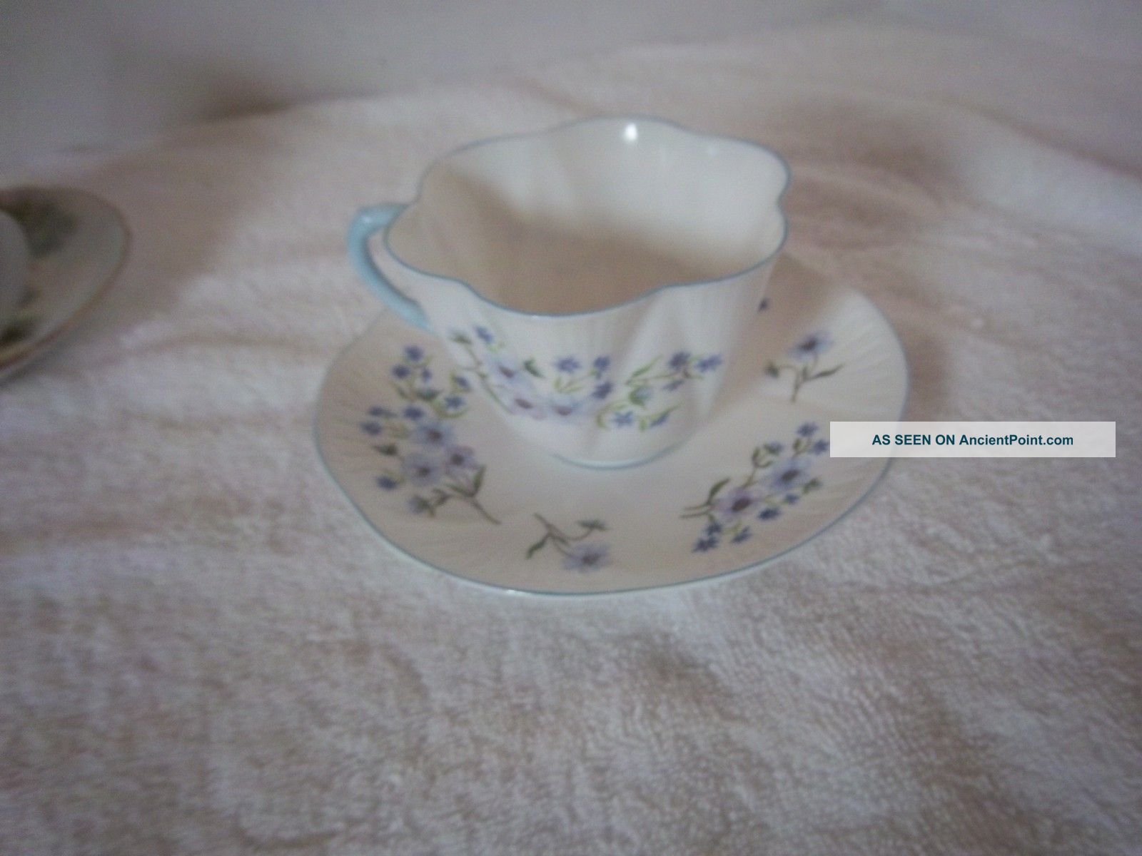 Shelley Bone China Blue Rock Pattern Cup & Saucer 13591 England Cups & Saucers photo