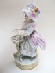 Antique Meissen Card Player Lady Figurine - Dresden German Porcelain Figure Figurines photo 9
