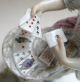 Antique Meissen Card Player Lady Figurine - Dresden German Porcelain Figure Figurines photo 3