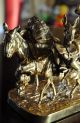 Antique Russian Gilt Bronze Of A Boy With Donkeys By Lanceray,  Lansere Metalware photo 4
