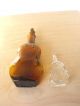 Vintage Clear & Amber (with Stopper) Glass Gutiar /chello Bottle Decantor Decor Bottles photo 2