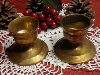 Antique Solid Brass Candle Holders Pair photo