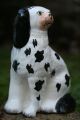 Stunning Pair: Mid 19th C.  Staffordshire Disraeli Open Legged Black & White Dogs Figurines photo 9