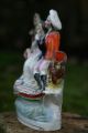 19th C Staffordshire Of Male & Female Lovers On Swan Boat With Spill Vase Figurines photo 10