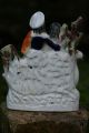 19th C Staffordshire Of Male & Female Lovers On Swan Boat With Spill Vase Figurines photo 6