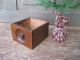 Antique Wood Spice Box W Feathery Christmas Tree Primitives photo 1