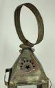 Early Primitive 19th C.  Punched Tin & Glass Candle Lantern W/stars Aafa Primitives photo 3