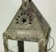 Early Primitive 19th C.  Punched Tin & Glass Candle Lantern W/stars Aafa Primitives photo 6