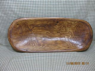 Primitive Wood Trencher Dough Bowl,  Handcarved Table Display photo