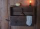 Primitive Early Old Wood Bin Cupboard W/crumb Broom & Early Socks Primitives photo 3