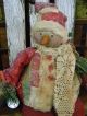 Primitive Snowman Doll Antique Quilt Folk Art Snowman Doll Old Wool Old Linen Primitives photo 7