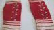 Sweet 19th C Early Old Pair Christmas Striped Creme Red Girl Stockings Socks Primitives photo 7