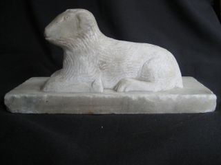 Old Folk Art Marble Carving Of A Sheep photo