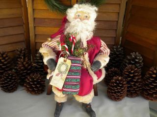 Primitive Folk Art Olde Thyme Santa Doll With Sweet Annie photo