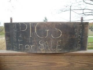 19thc Antique Wooden Pigs Sign Antique Folk Art Trade Sign photo