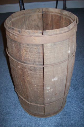 Antique Wooden Nail Barrel,  American Steel & Wire Company photo