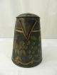 Antique American Folk Art Painted Toleware Tin Coffee Pot With Birds Primitives photo 3