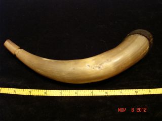 Vintage Reproduction Of Horn Ear Trumpet W.  Leather Protective Band - Non - Working photo