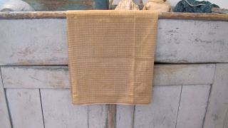 19th C Early Old Antique Butterscotch Brown Homespun Fabric Textile Piece Slice photo