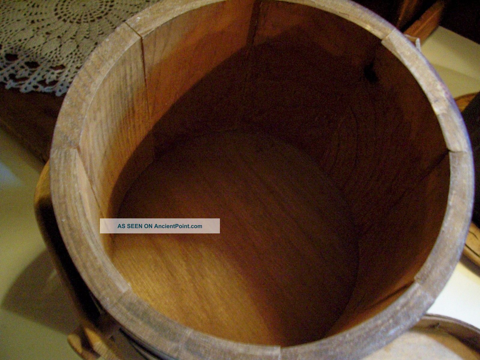  Butter Wood Firkin W/original Paper Labels - Made In New Hampshire