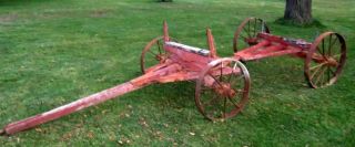 Antique Grain Wagon,  Barn Stored Undercarriage,  Iron Wheels,  All photo