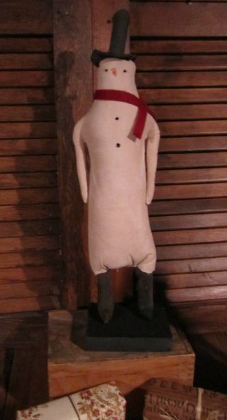 Primitive Country Christmas Frosty Snowman Doll photo