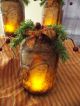 Primitive Folk Art Santa Jar Luminere Grungy &sprinkled In German Glass Glitter Primitives photo 8