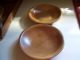 Vintage Wooden Butter Bowls - Set Of 2 - With Rims - Excellent - 8 1/4 - 8 3/4 