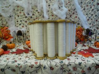 18 Wood Lace Bobbin ' S With White Thread (f2) photo