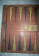 Antique Folk Art Primitive Game Board Backgammon 19th C 1844 Paint Primitives photo 11