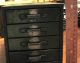 Primitive Green Four Drawer Chest Divided Drawers Old Metal Tool Box Primitives photo 9