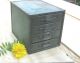 Primitive Green Four Drawer Chest Divided Drawers Old Metal Tool Box Primitives photo 2