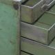 Primitive Green Four Drawer Chest Divided Drawers Old Metal Tool Box Primitives photo 3