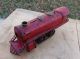 Antique Red Toy Train Engine - Locomotive - Wind Up Primitives photo 2