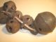 Antique 12 Brass Sleigh Bells W/original Patina.  10 Small,  2 Large.  N/r Primitives photo 1
